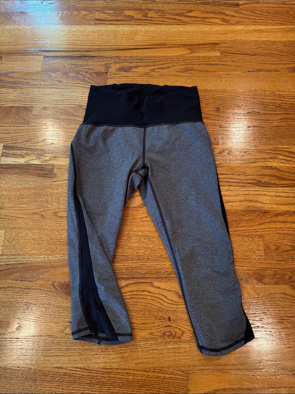 lululemon athletica Gray and Black Capri Leggings